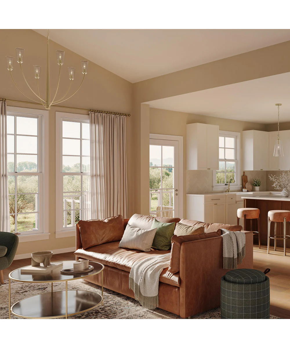 Jheni 1-Light Pendant with Clear Glass Shade Brushed Gold - Image 2