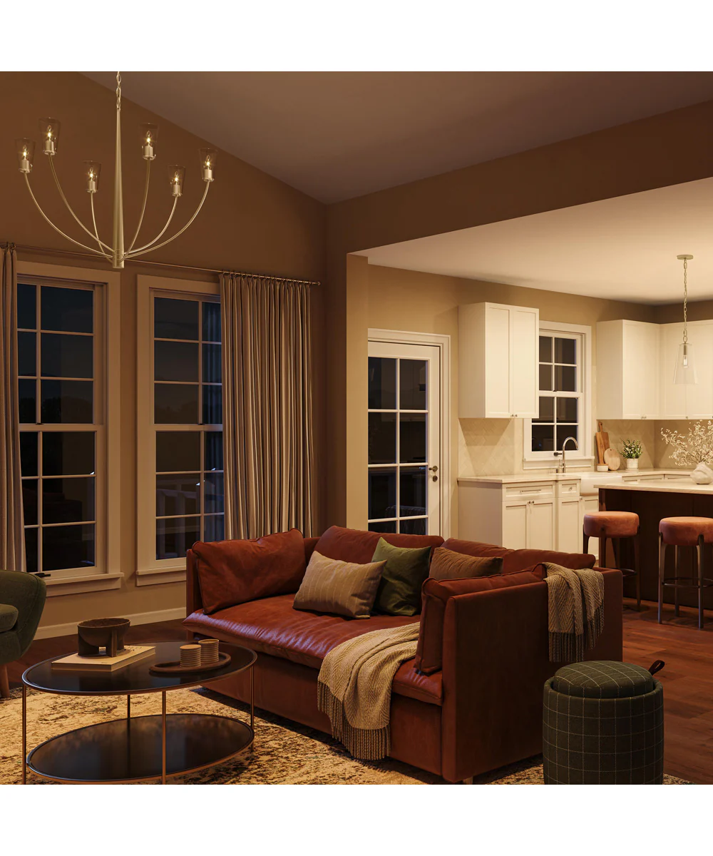 Jheni 1-Light Pendant with Clear Glass Shade Brushed Gold - Image 3