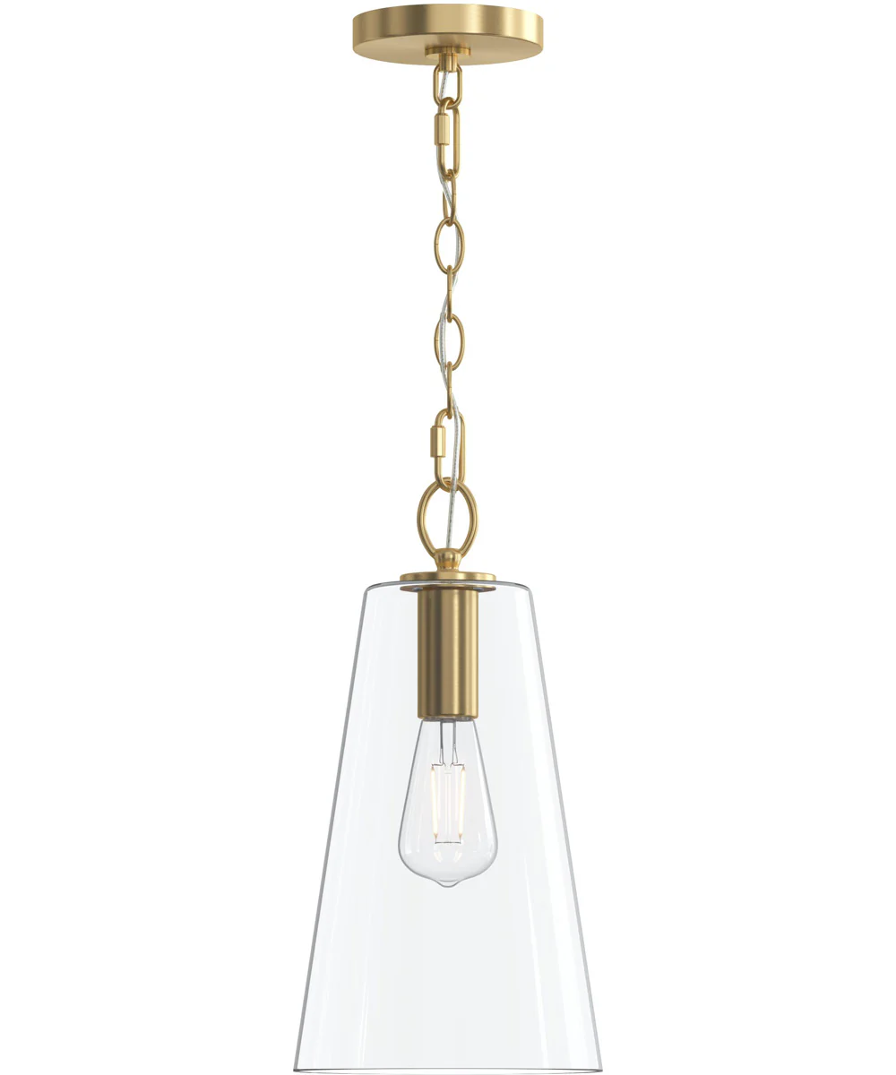 Jheni 1-Light Pendant with Clear Glass Shade Brushed Gold - Image 6