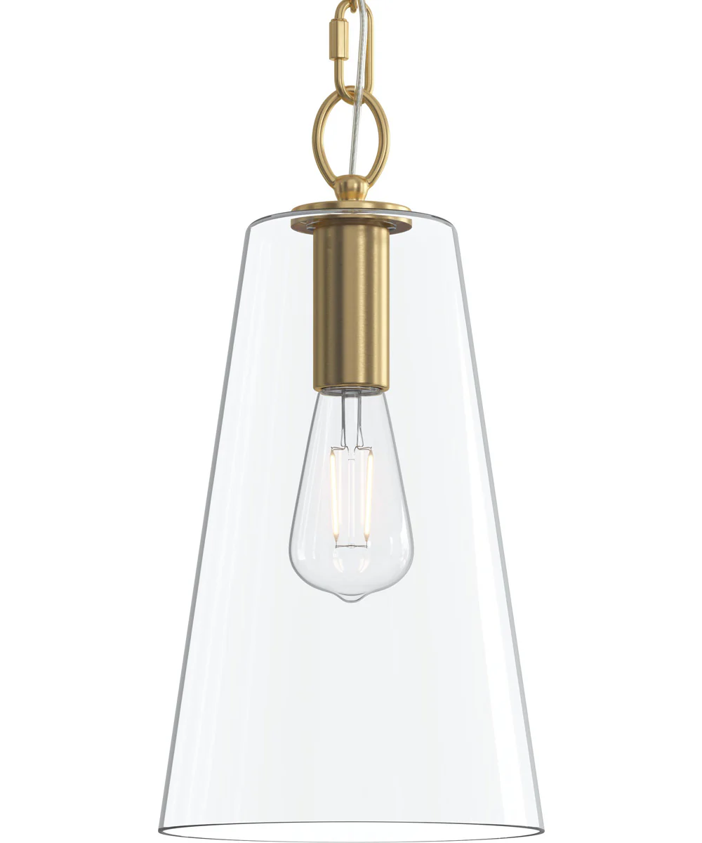 Jheni 1-Light Pendant with Clear Glass Shade Brushed Gold - Image 7