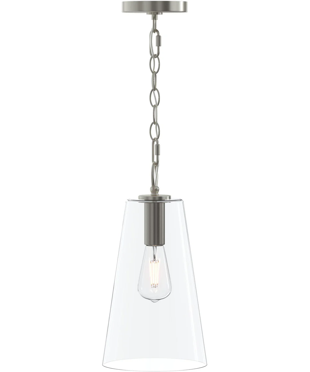 Jheni 1-Light Pendant with Clear Glass Shade Brushed Nickel - Image 7