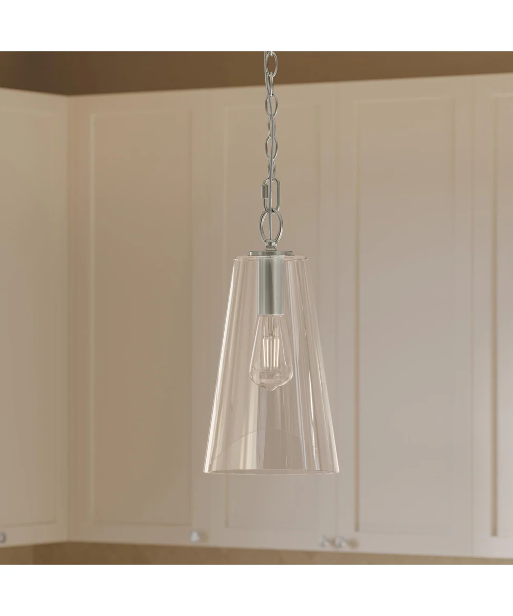 Jheni 1-Light Pendant with Clear Glass Shade Brushed Nickel - Image 9