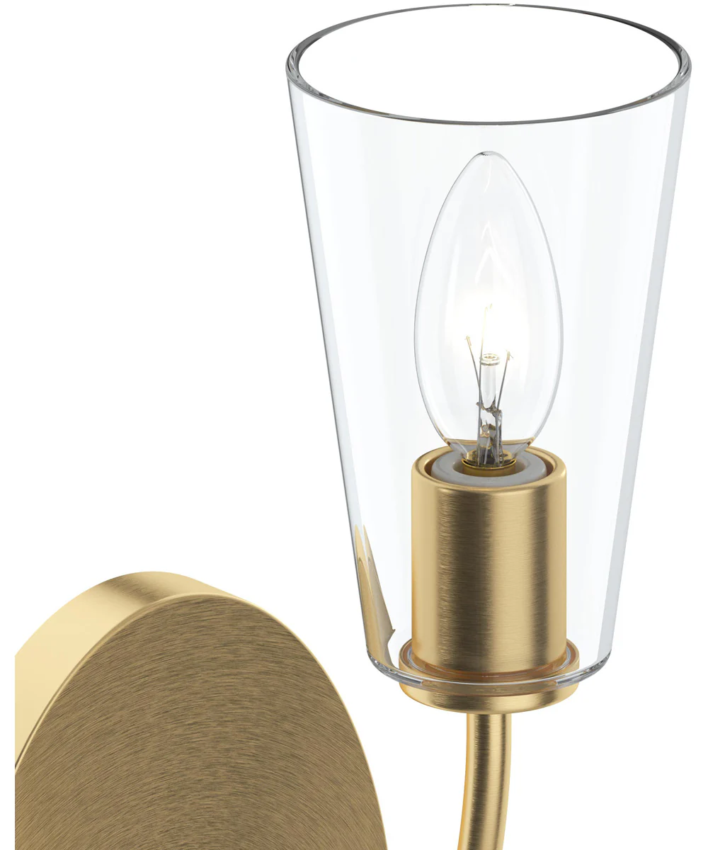 Jheni 1-Light Wall Sconce with Clear Glass Shades Brushed Gold - Image 5
