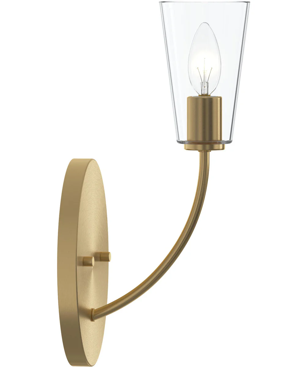 Jheni 1-Light Wall Sconce with Clear Glass Shades Brushed Gold - Image 8