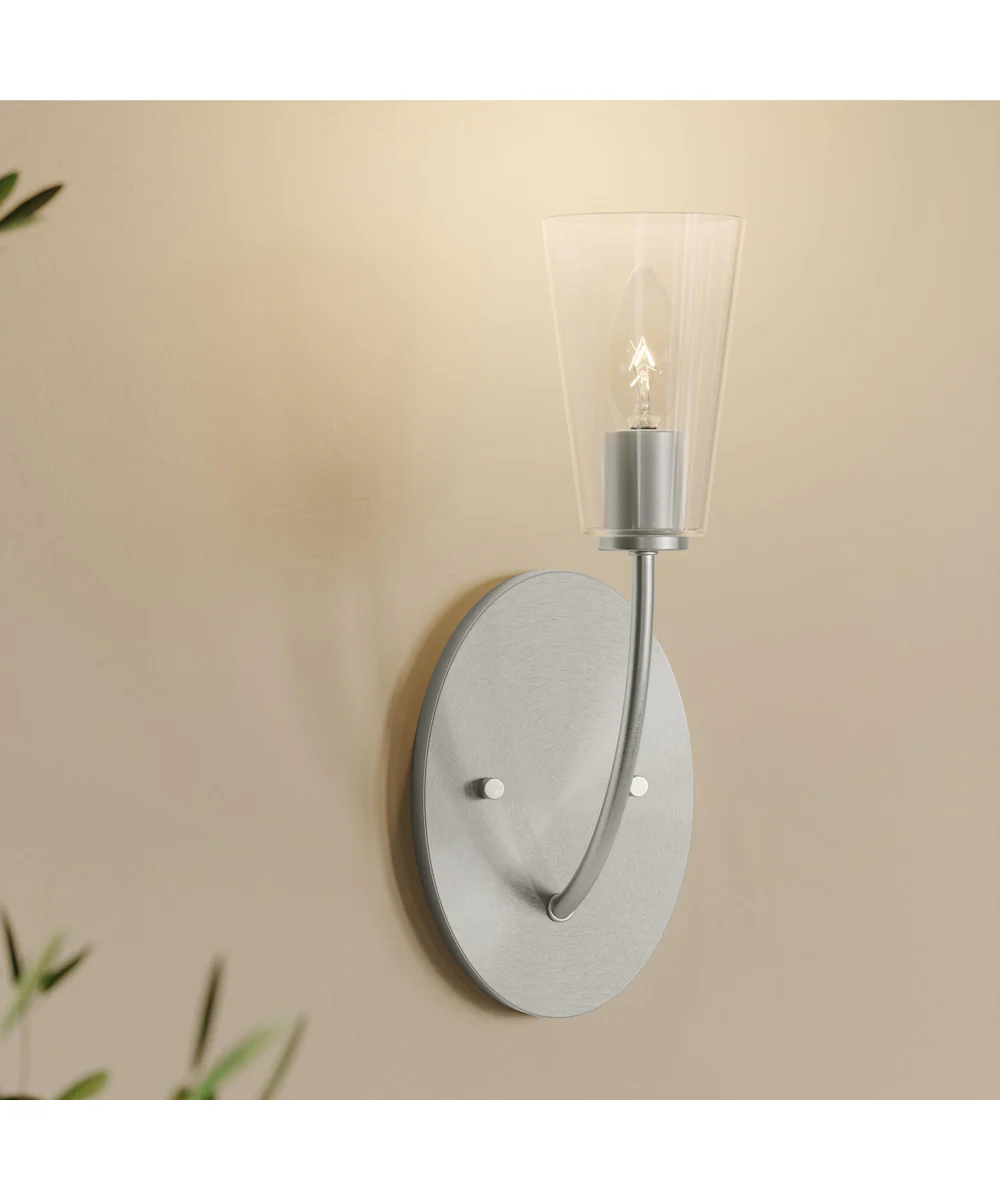 Jheni 1-Light Wall Sconce with Clear Glass Shades Brushed Nickel - Image 11