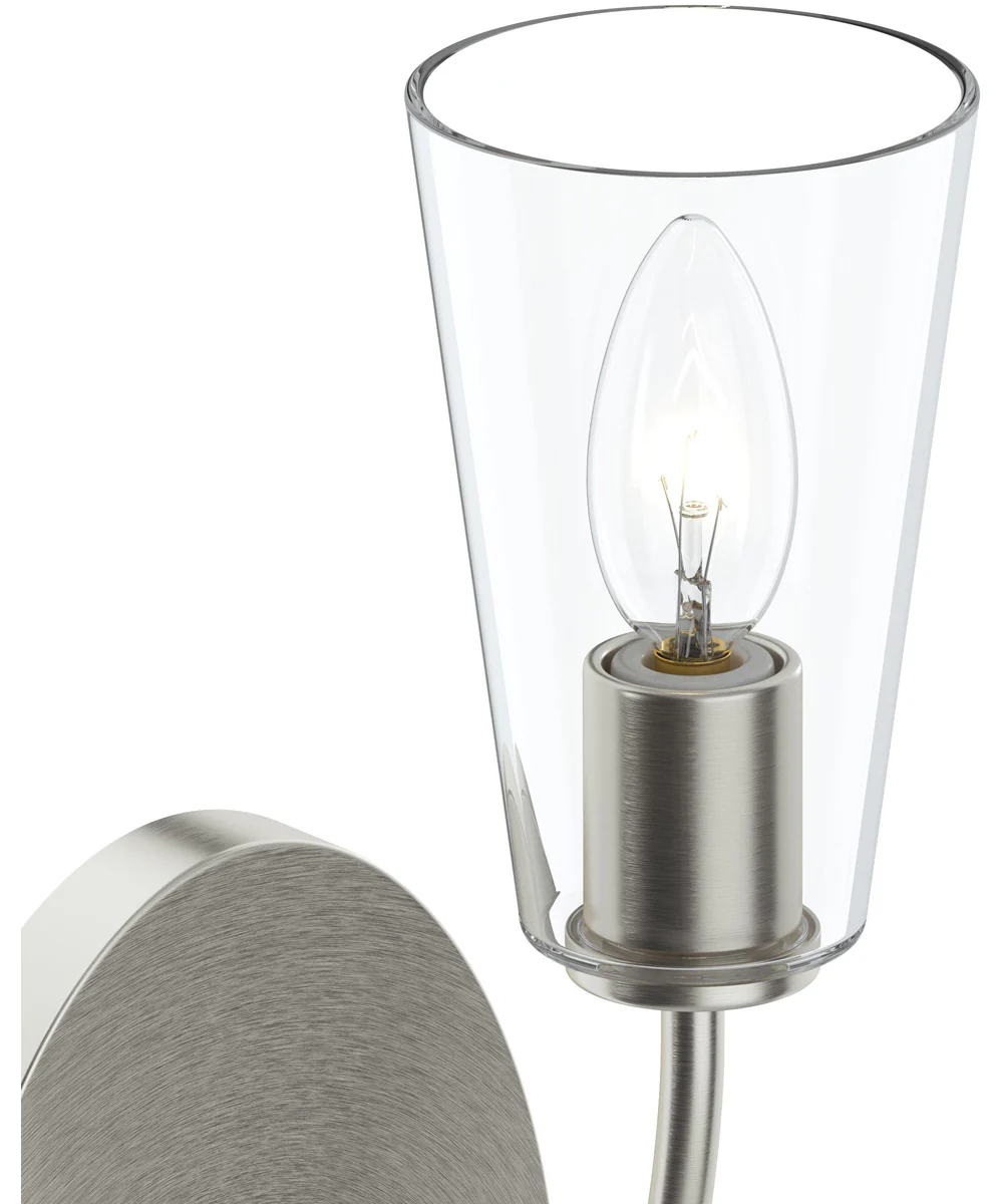 Jheni 1-Light Wall Sconce with Clear Glass Shades Brushed Nickel - Image 8