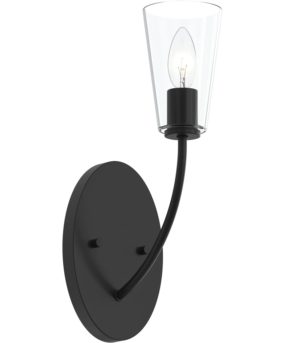 Jheni 1-Light Wall Sconce with Clear Glass Shades Matte Black