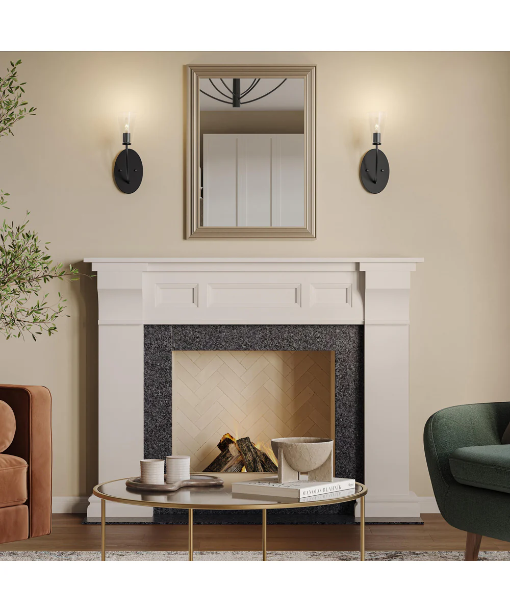Jheni 1-Light Wall Sconce with Clear Glass Shades Matte Black - Image 2