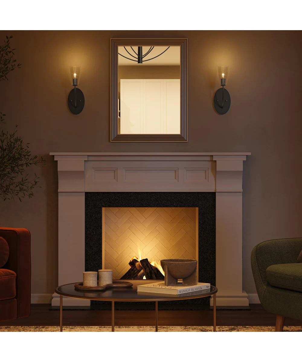 Jheni 1-Light Wall Sconce with Clear Glass Shades Matte Black - Image 3