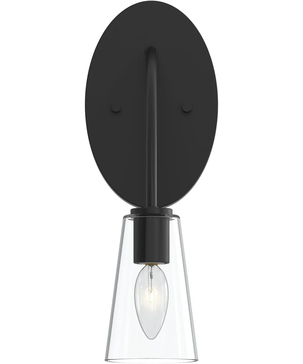 Jheni 1-Light Wall Sconce with Clear Glass Shades Matte Black - Image 6