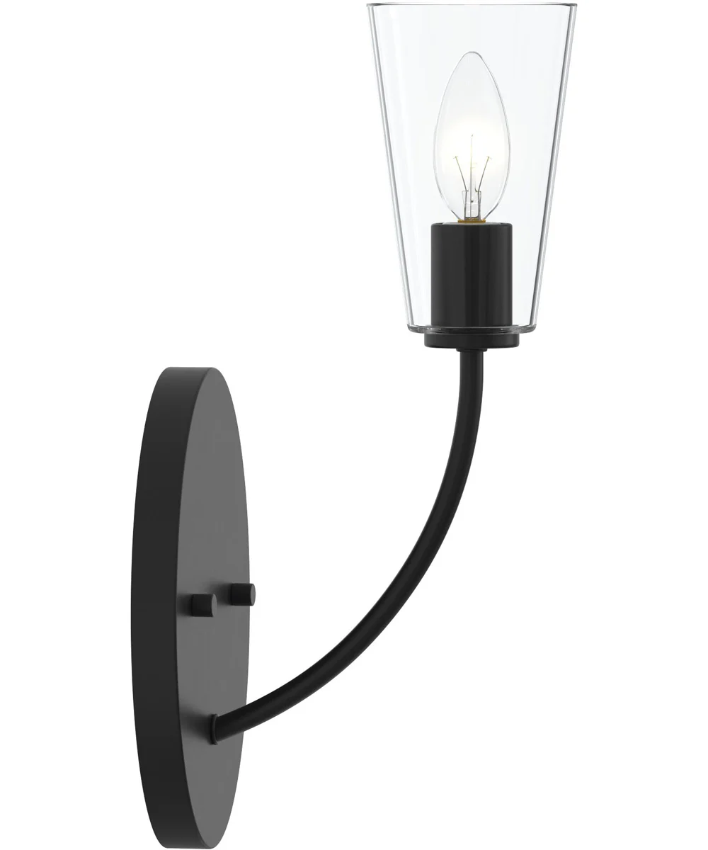 Jheni 1-Light Wall Sconce with Clear Glass Shades Matte Black - Image 8