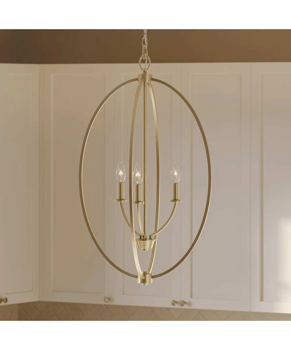 Jheni 3-Light Foyer Pendant Brushed Gold - Image 9