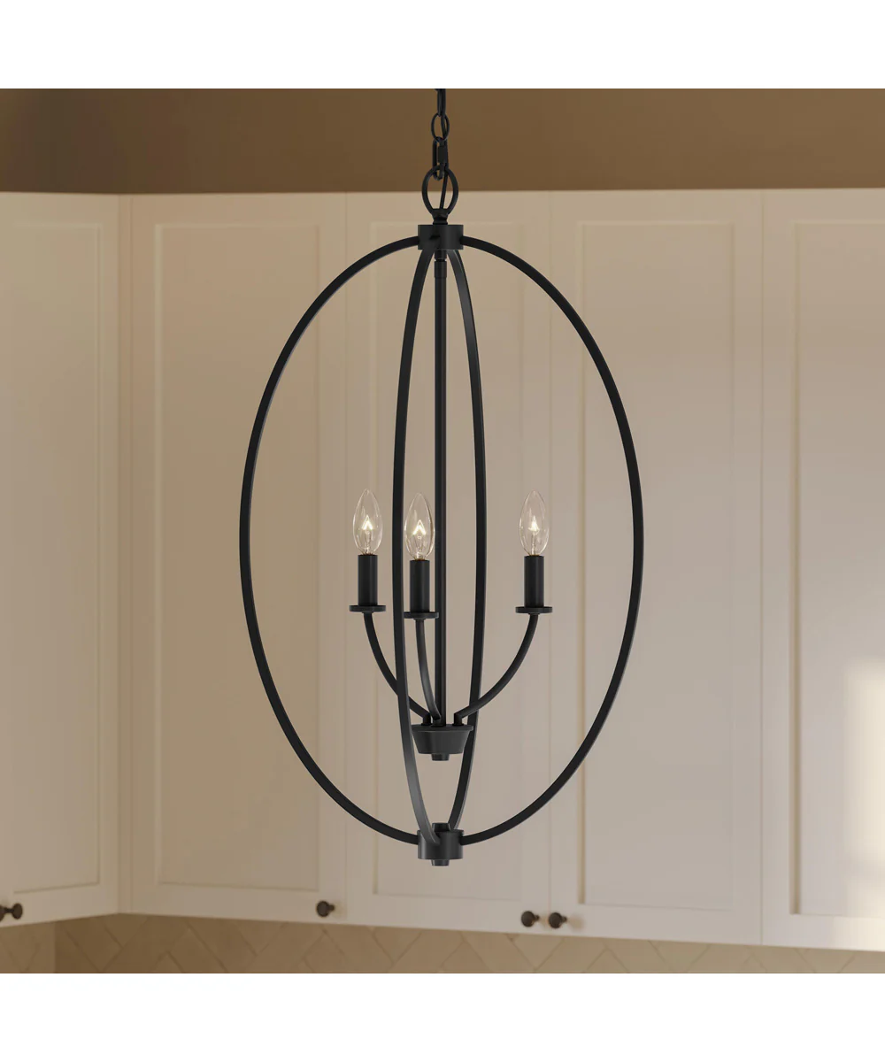 Jheni 3-Light Foyer Pendant Matte Black - Image 9