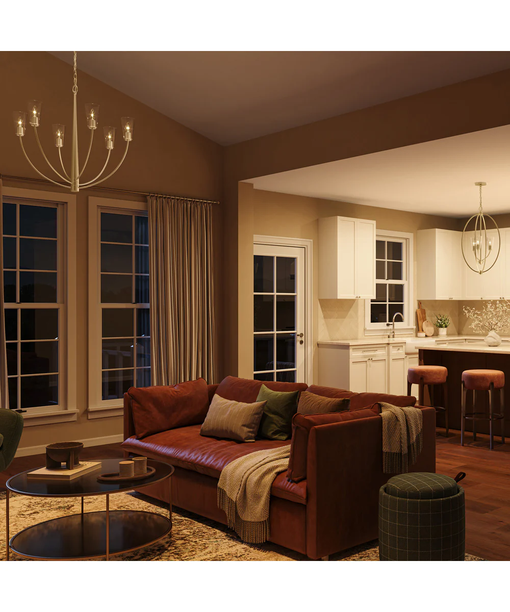 Jheni 3-Light Foyer Pendant with Clear Glass Shades Brushed Gold - Image 10