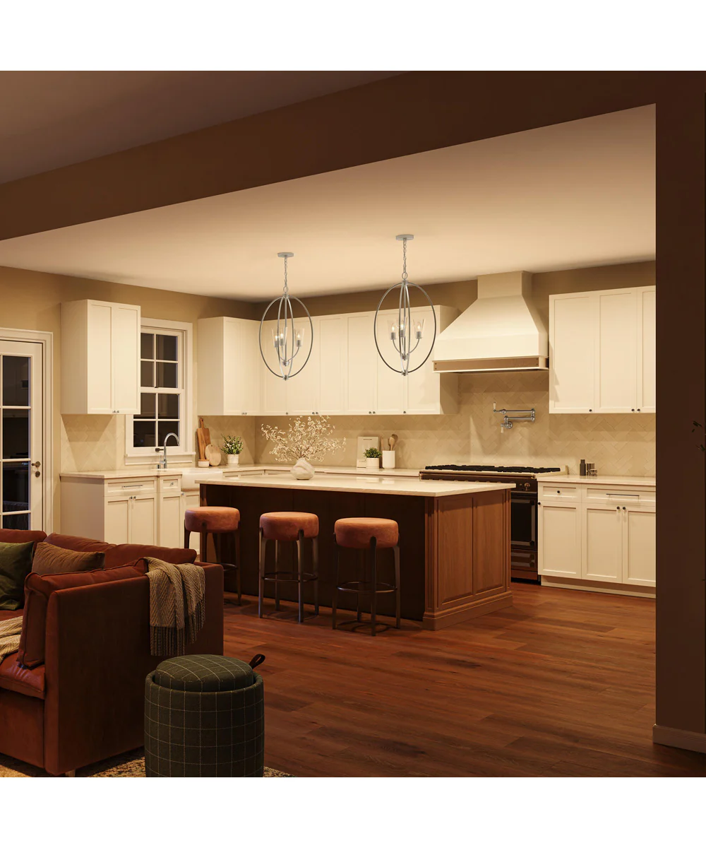 Jheni 3-Light Foyer Pendant with Clear Glass Shades Brushed Nickel - Image 3