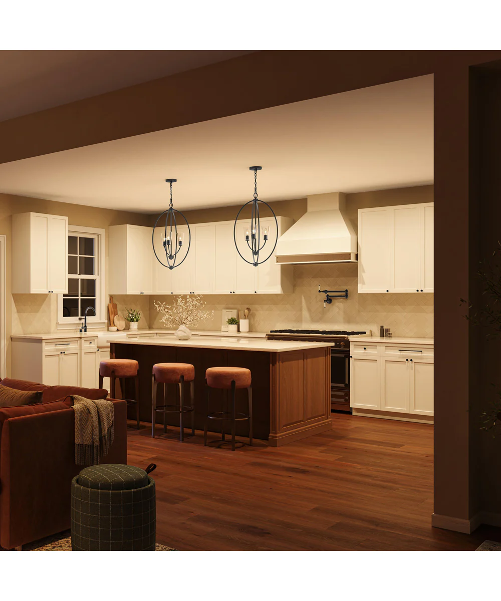 Jheni 3-Light Foyer Pendant with Clear Glass Shades Matte Black - Image 3