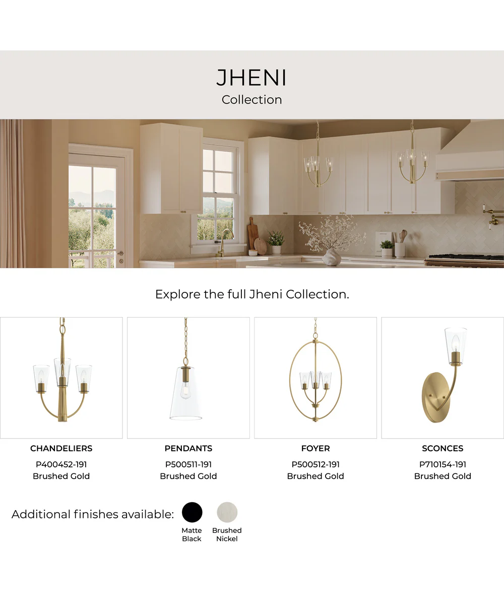 Jheni 4-Light Chandelier with Clear Glass Shades Brushed Gold - Image 10