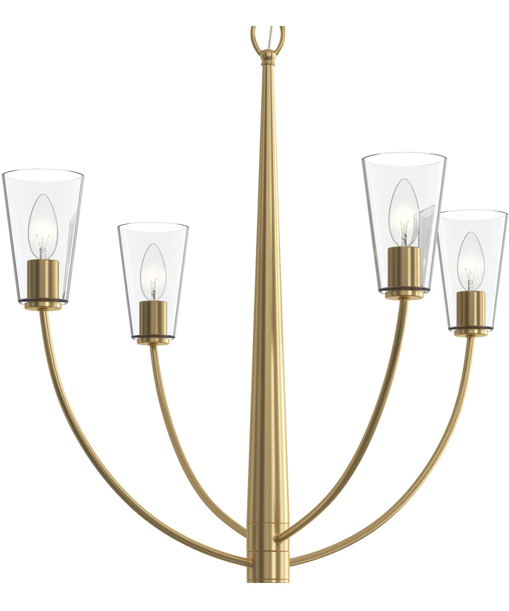 Jheni 4-Light Chandelier with Clear Glass Shades Brushed Gold - Image 7