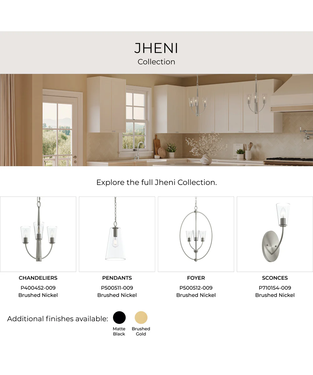 Jheni 4-Light Chandelier with Clear Glass Shades Brushed Nickel - Image 10
