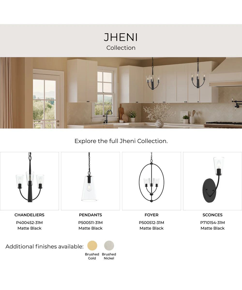 Jheni 4-Light Chandelier with Clear Glass Shades Matte Black - Image 10