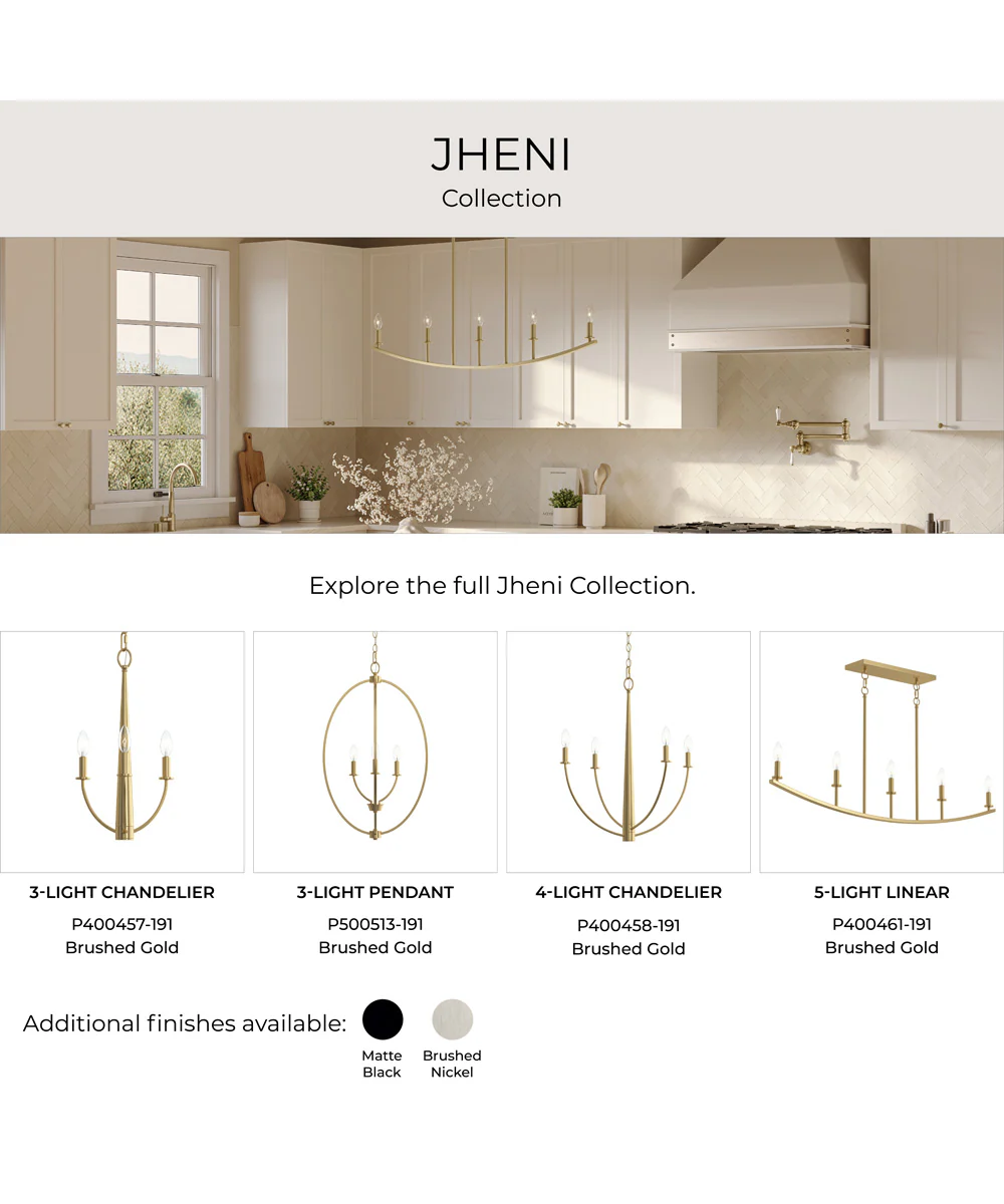 Jheni 4-Light Medium Chandelier Brushed Gold - Image 8