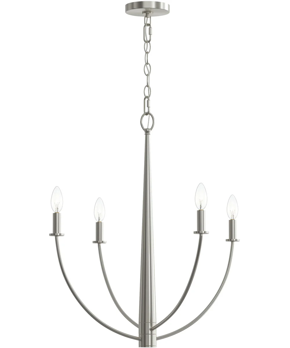 Jheni 4-Light Medium Chandelier Brushed Nickel - Image 6