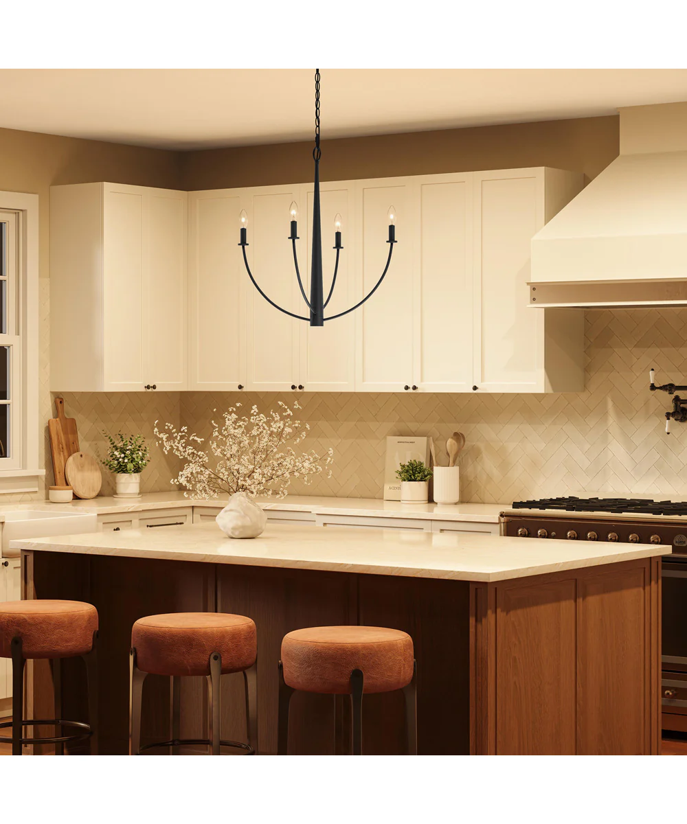 Jheni 4-Light Medium Chandelier Matte Black - Image 3