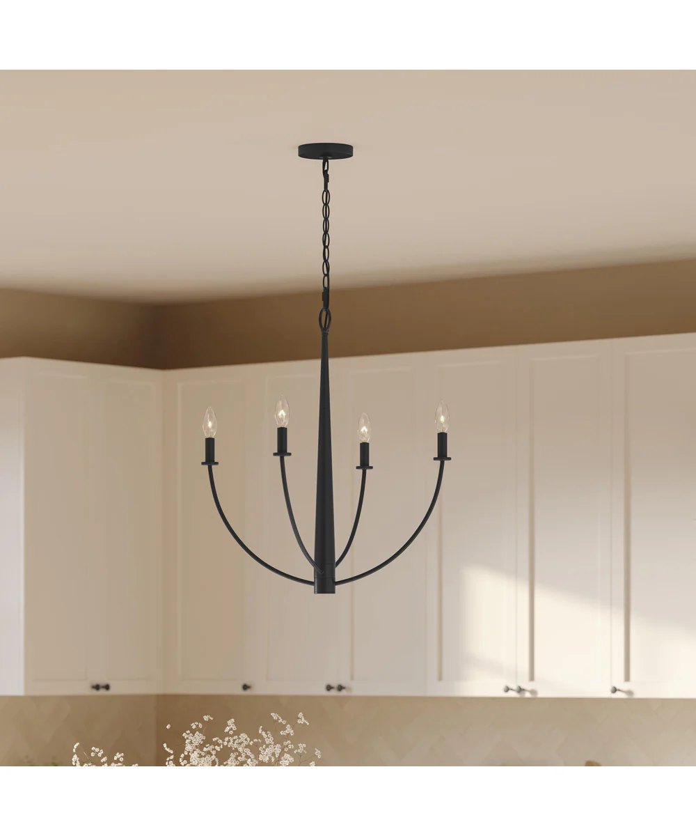 Jheni 4-Light Medium Chandelier Matte Black - Image 9