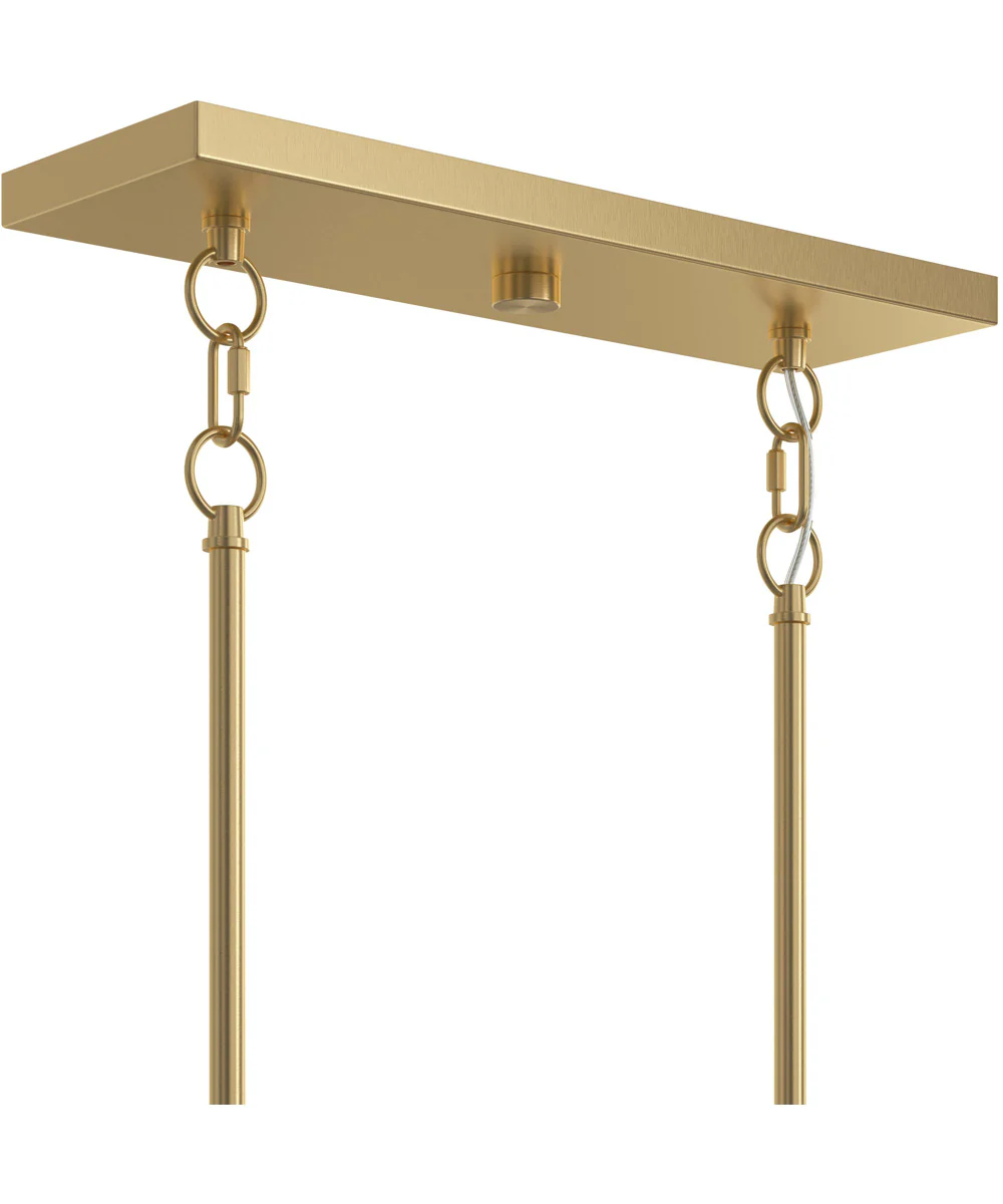 Jheni 5-Light Linear Chandelier with Clear Glass Shades Brushed Gold - Image 5