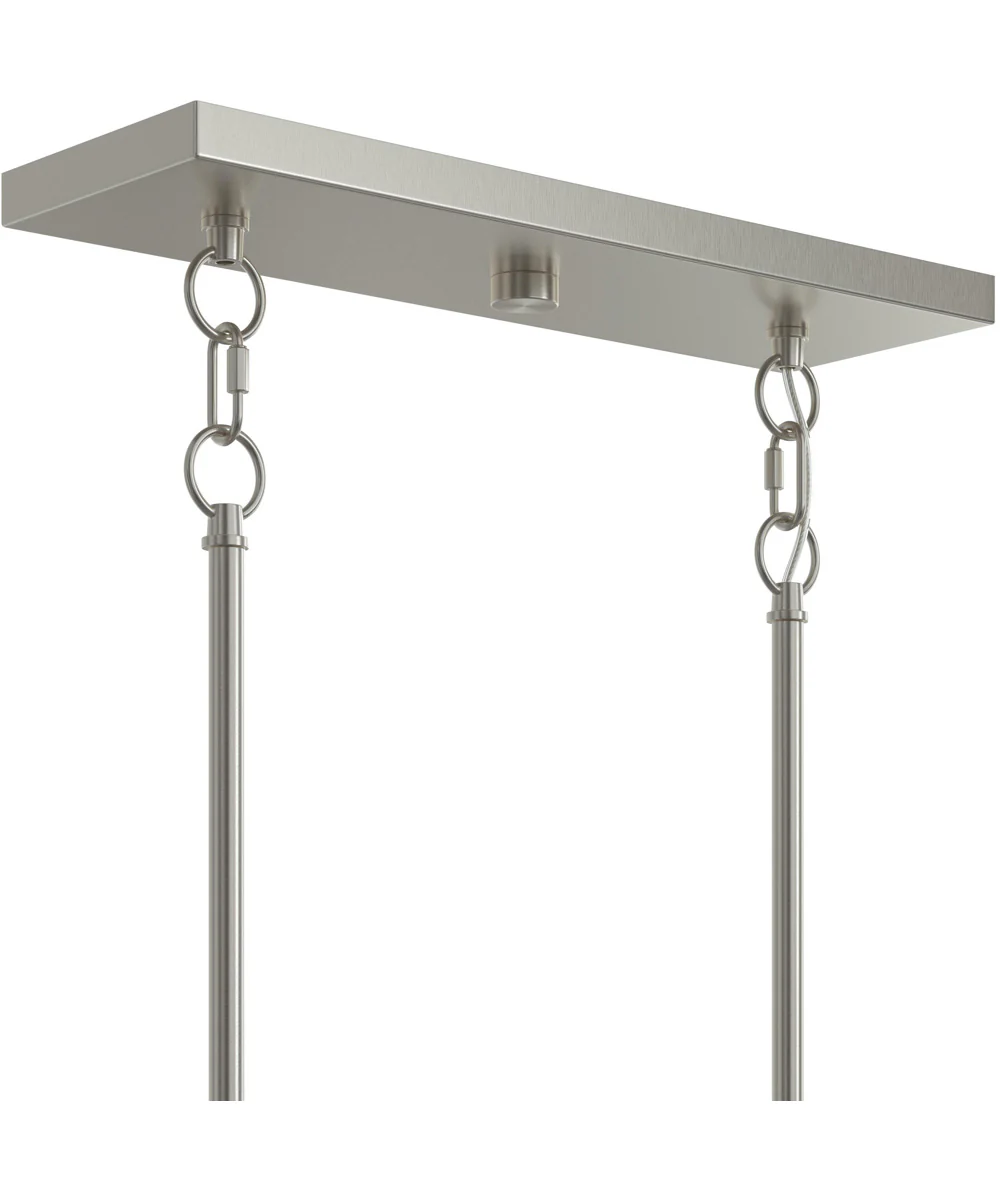Jheni 5-Light Linear Chandelier with Clear Glass Shades Brushed Nickel - Image 5