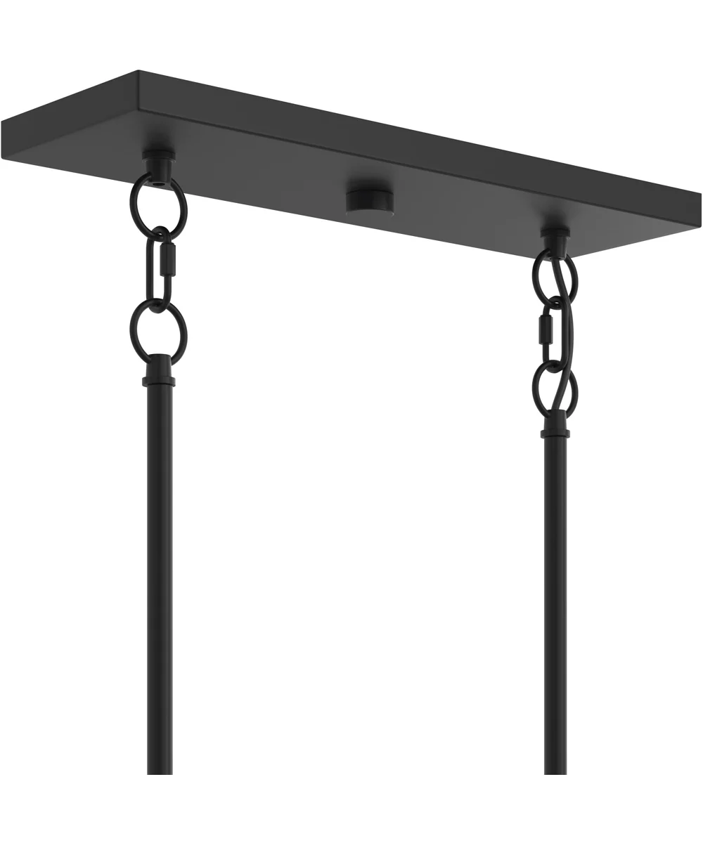 Jheni 5-Light Linear Chandelier with Clear Glass Shades Matte Black - Image 5