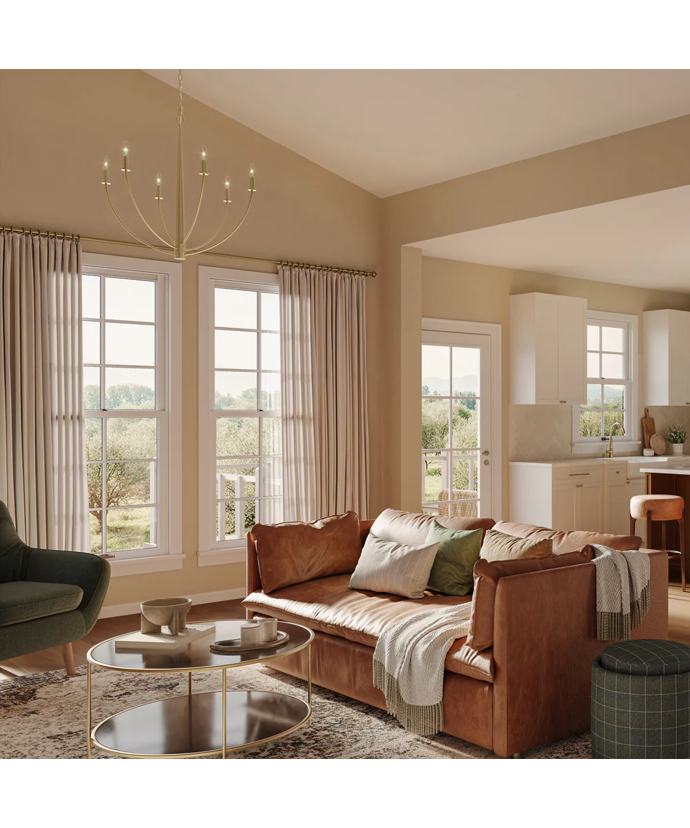 Jheni 6-Light Chandelier Brushed Gold - Image 2