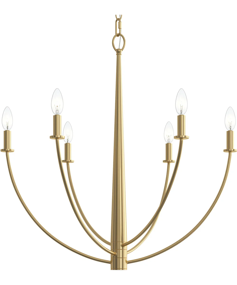 Jheni 6-Light Chandelier Brushed Gold - Image 7
