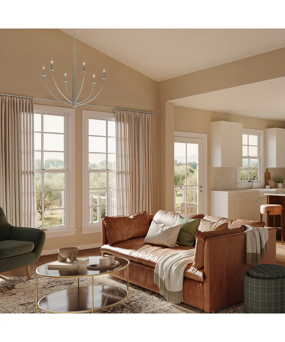 Jheni 6-Light Chandelier Brushed Nickel - Image 2