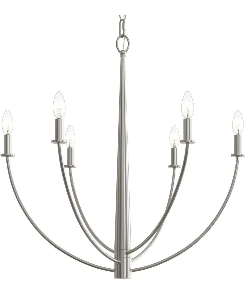 Jheni 6-Light Chandelier Brushed Nickel - Image 7