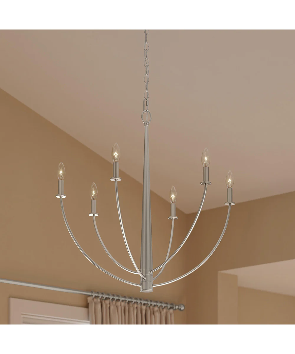 Jheni 6-Light Chandelier Brushed Nickel - Image 9