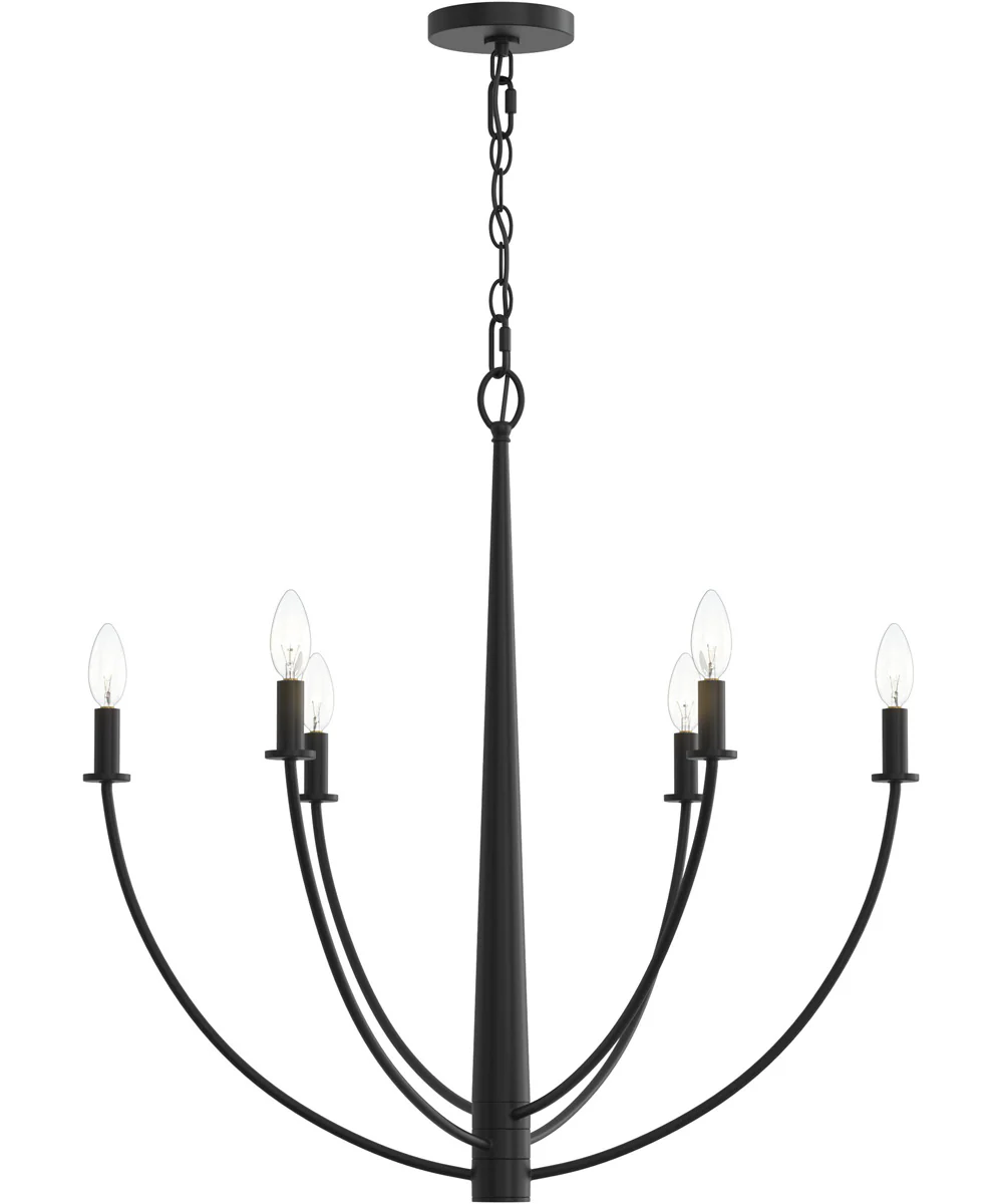 Jheni 6-Light Chandelier Matte Black - Image 6