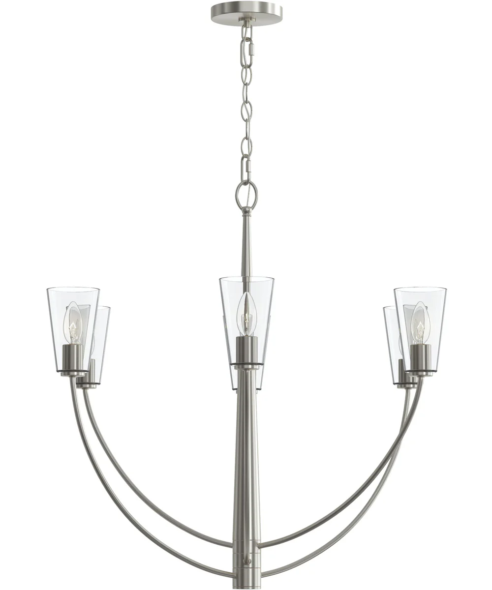 Jheni 6-Light Chandelier with Clear Glass Shades Brushed Nickel - Image 4