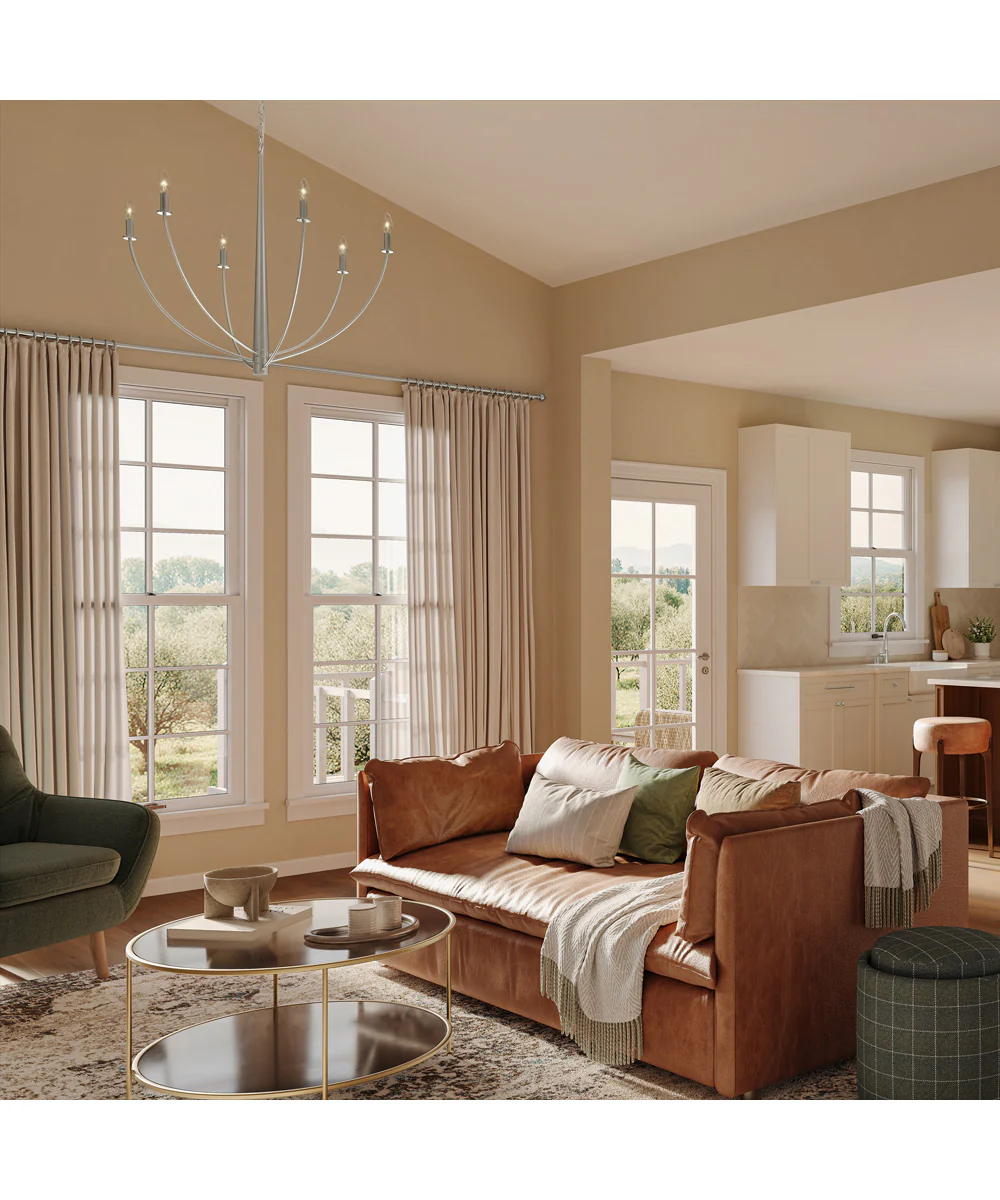 Jheni 6-Light Large Chandelier Brushed Nickel - Image 2