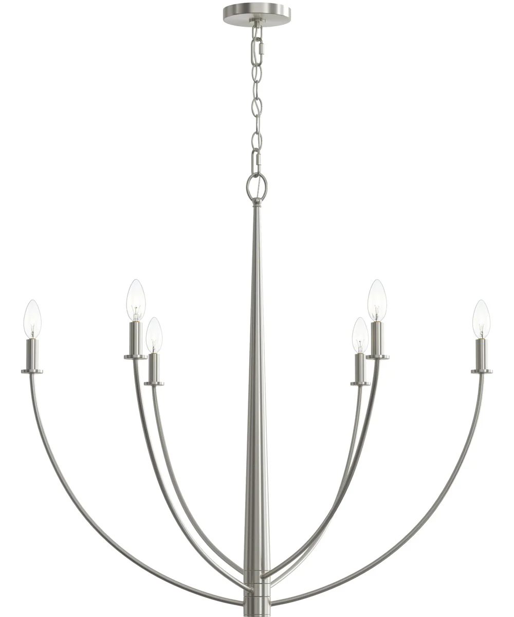 Jheni 6-Light Large Chandelier Brushed Nickel - Image 6
