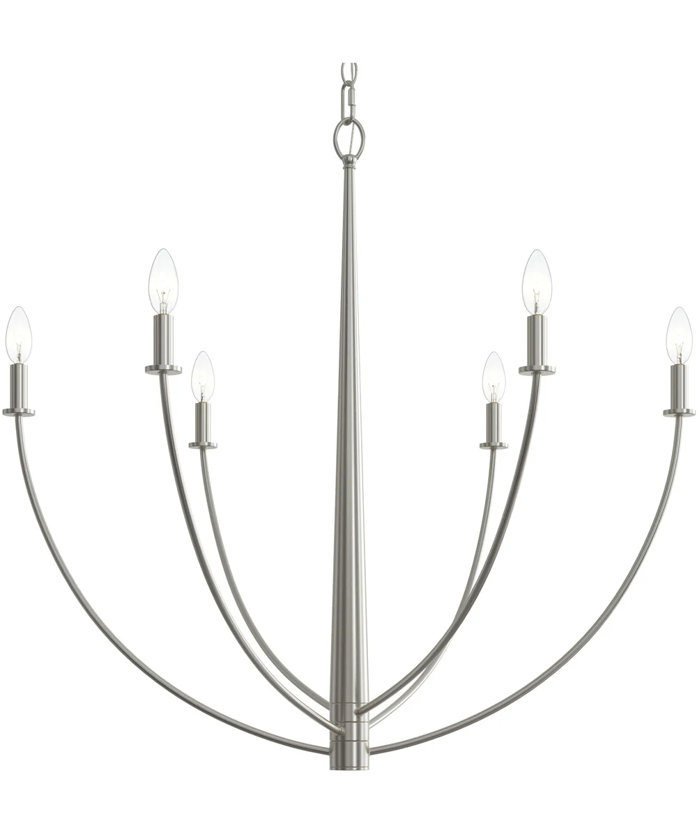 Jheni 6-Light Large Chandelier Brushed Nickel - Image 7