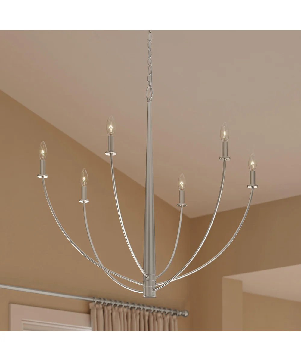 Jheni 6-Light Large Chandelier Brushed Nickel - Image 9