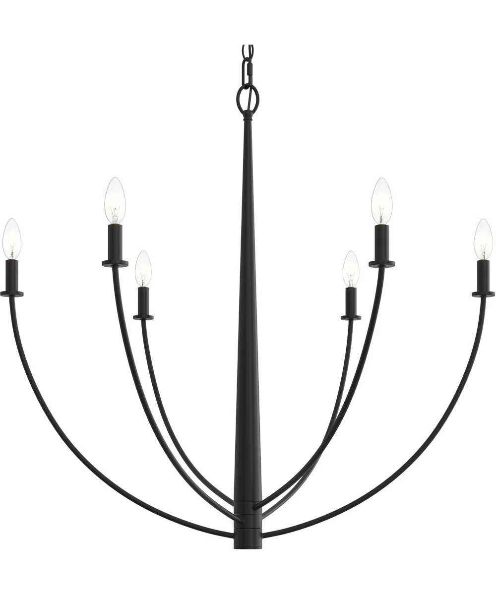 Jheni 6-Light Large Chandelier Matte Black - Image 7