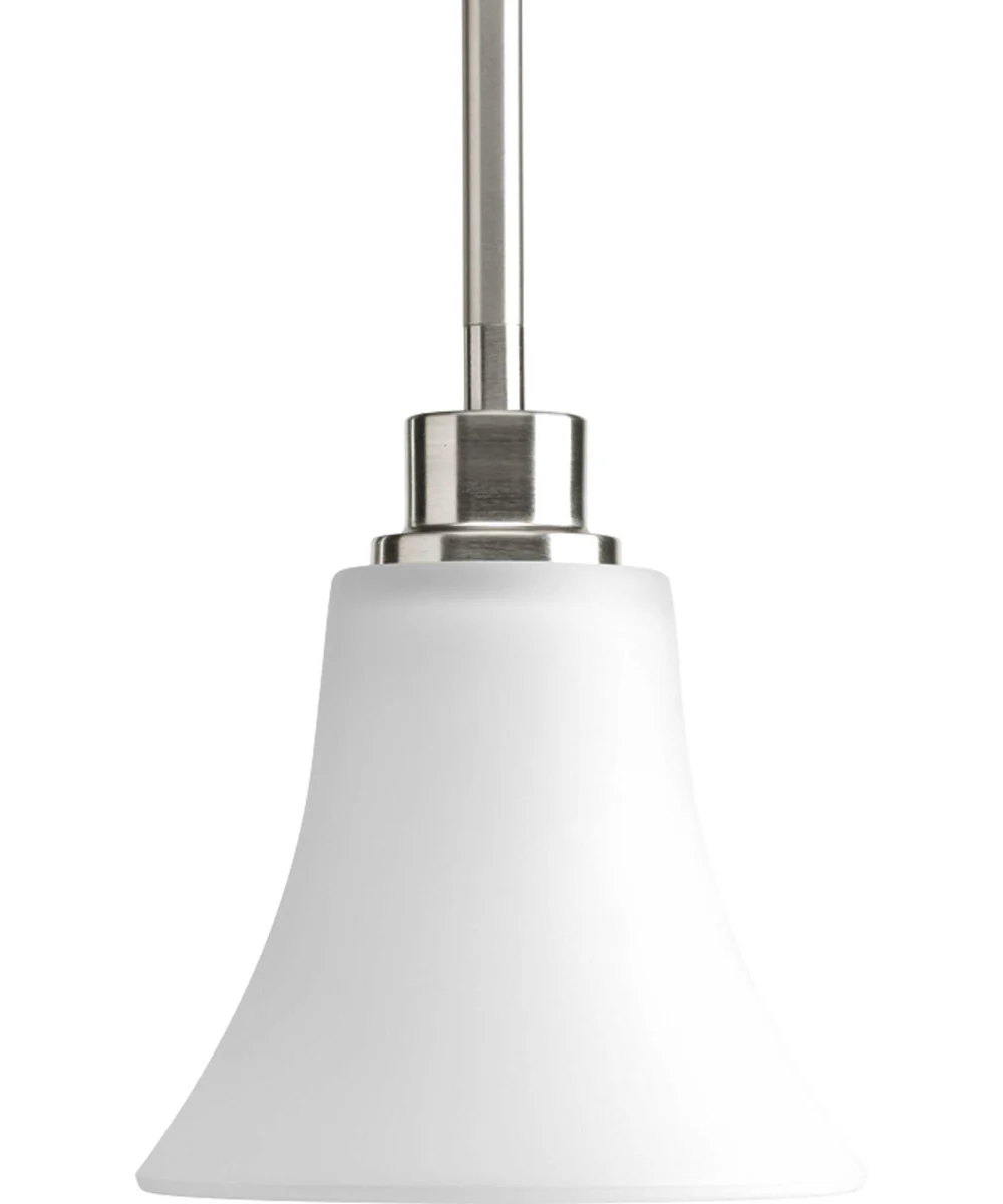 Joy 1-Light Etched Glass Traditional Mini-Pendant Light Brushed Nickel - Image 3