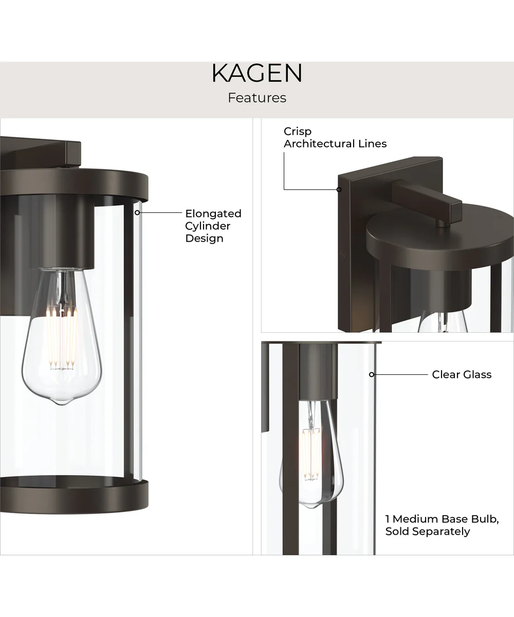 Kagen Extra Large Outdoor Wall Light with Clear Glass Panels Antique Bronze - Image 8