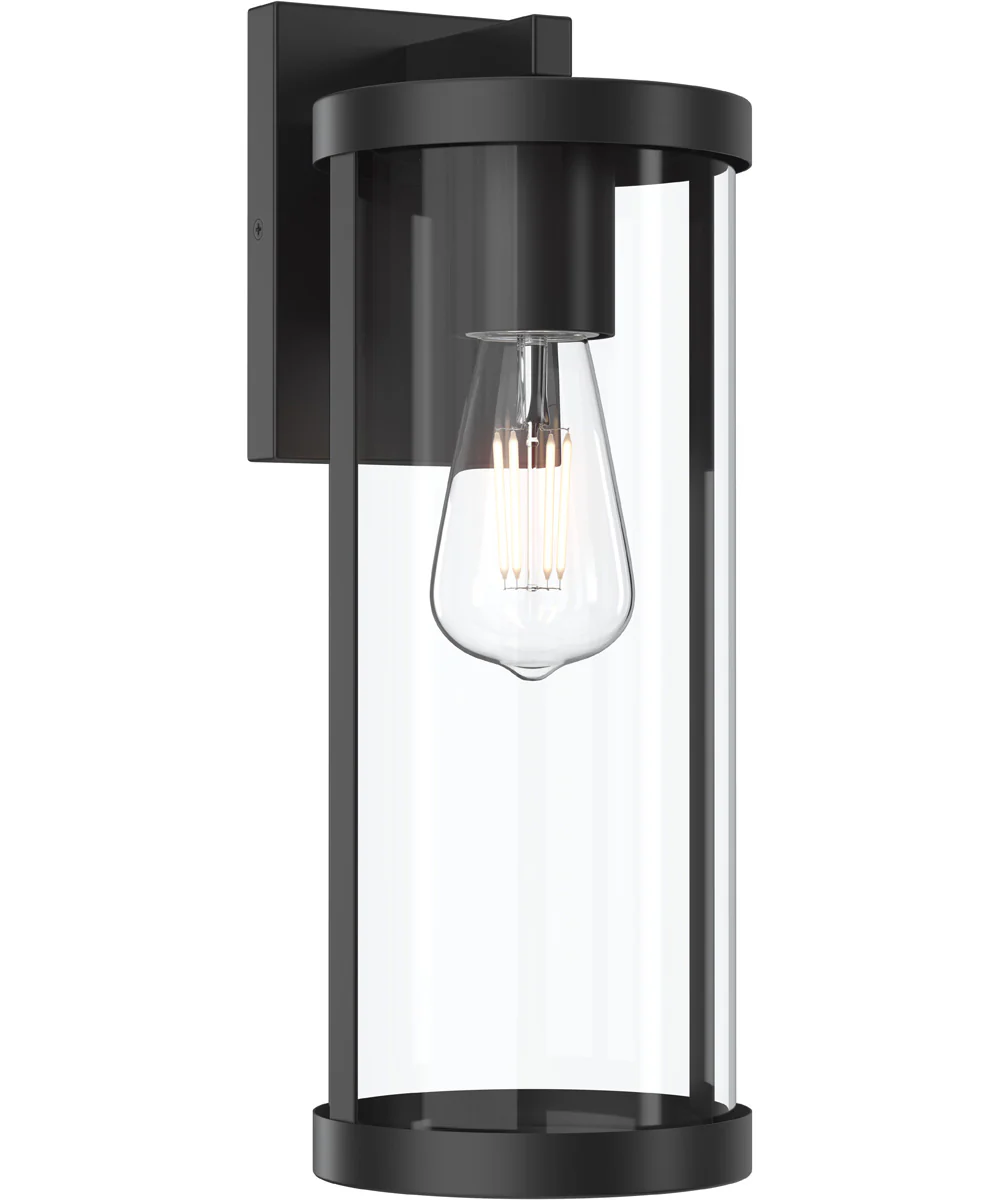 Kagen Large Outdoor Wall Light with Clear Glass Panels Matte Black