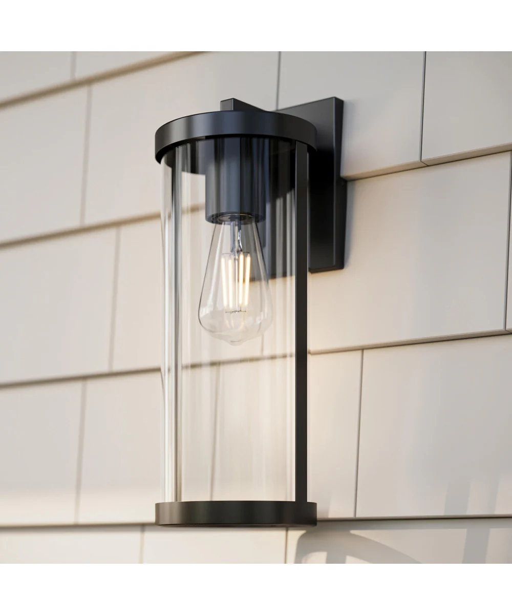 Kagen Large Outdoor Wall Light with Clear Glass Panels Matte Black - Image 10
