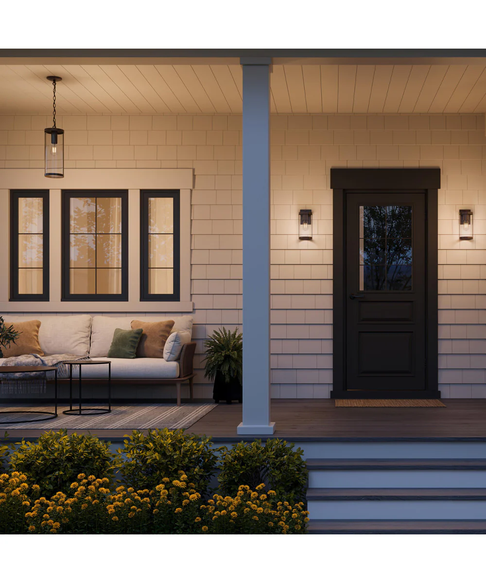 Kagen Medium Outdoor Wall Light with Clear Glass Panels Antique Bronze - Image 3