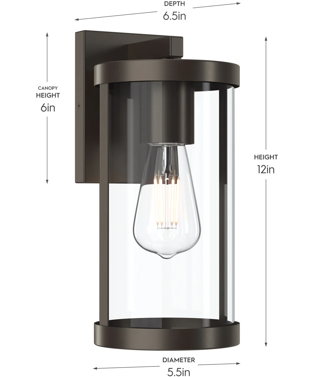 Kagen Medium Outdoor Wall Light with Clear Glass Panels Antique Bronze - Image 4