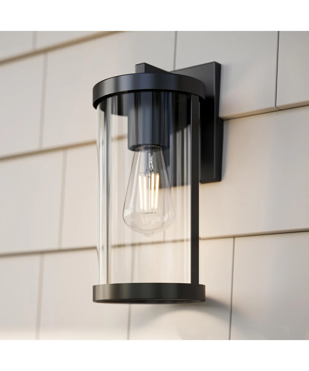 Kagen Medium Outdoor Wall Light with Clear Glass Panels Matte Black - Image 10